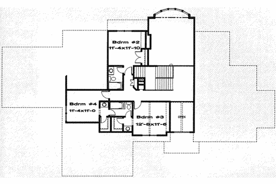 Floor Plan - Upper Floor for Traditional House Plan #6-197 - 4 bed, 3.5 bath