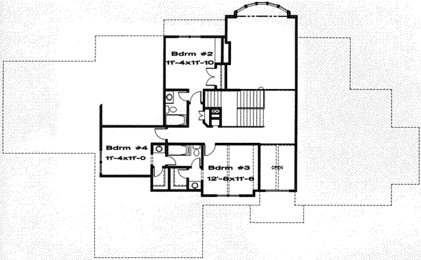 Traditional Floor Plan - Upper Floor Plan #6-197