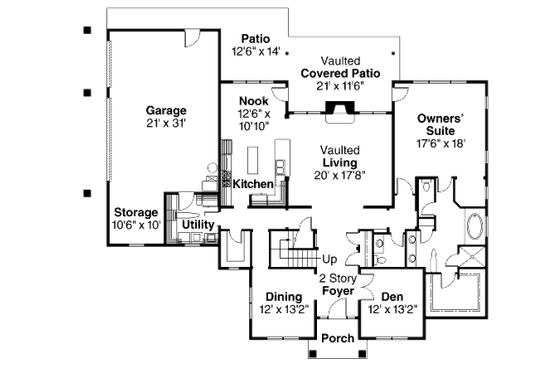 Floor Plan - Main Floor House Plan #124-702 - 3 bed, 2.5 bath
