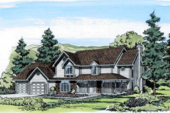 Exterior - Front Elevation for Traditional House Plan #312-123 - 3 bed, 2.5 bath