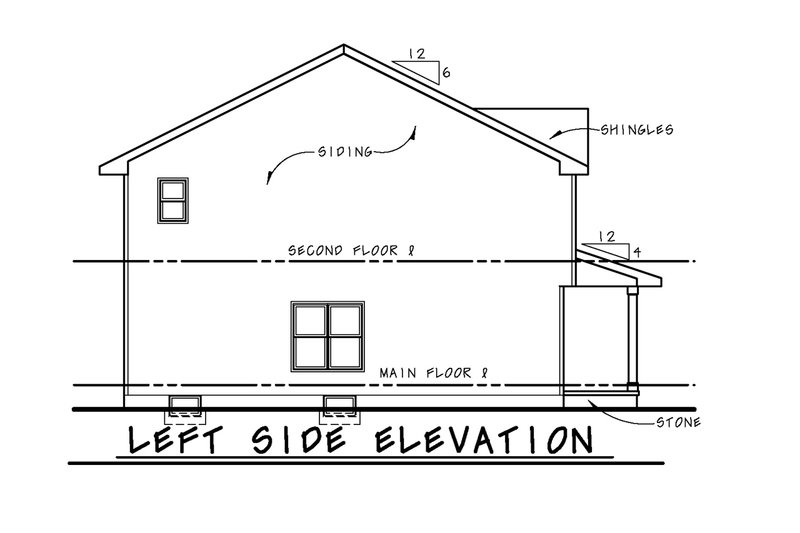 House Blueprint - Exterior - Other Elevation for Traditional House Plan #20-2606 - 3 bed, 2.5 bath
