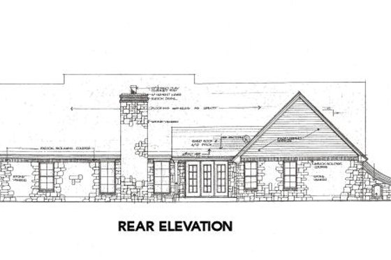 Exterior - Rear Elevation for European House Plan #310-652 - 4 bed, 2.5 bath