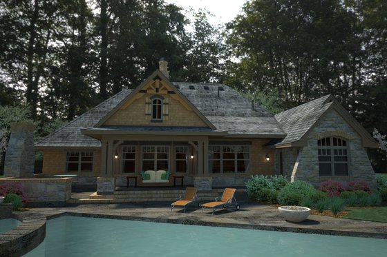 Exterior - Rear Elevation 1 for Craftsman House Plan #120-191 - 3 bed, 2.5 bath
