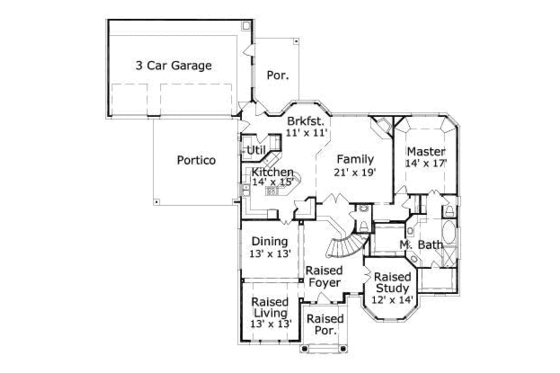 Floor Plan - Main Floor for Traditional House Plan #411-162 - 4 bed, 3.5 bath