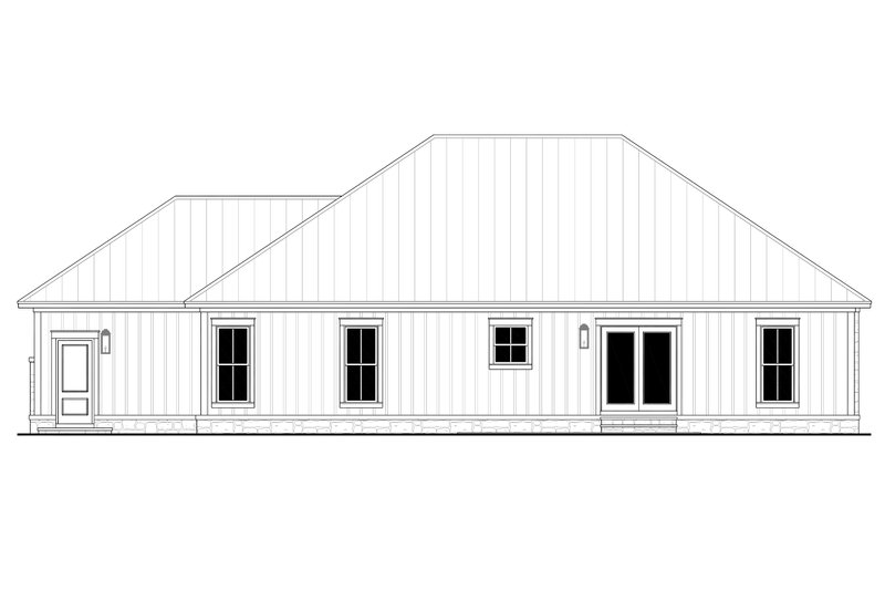 Architectural House Design - Exterior - Rear Elevation for Ranch House Plan #430-297 - 3 bed, 2 bath