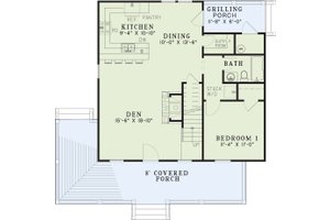 Floor Plan - Main Floor for Cottage House Plan #17-2015 - 3 bed, 2 bath