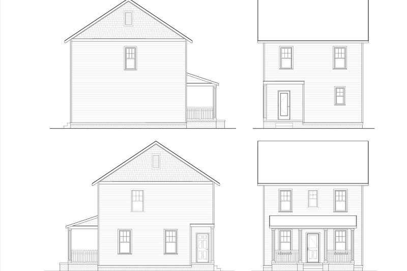 House Blueprint - Exterior - Other Elevation for Prairie House Plan #936-56 - 3 bed, 2.5 bath