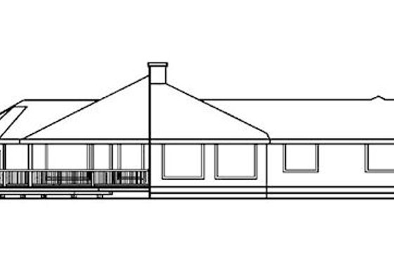 Exterior - Rear Elevation for Traditional House Plan #60-197 - 3 bed, 3 bath