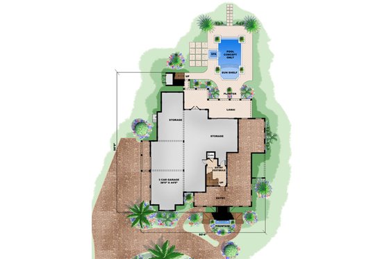 Floor Plan - Lower Floor for Beach House Plan #27-480 - 4 bed, 4.5 bath