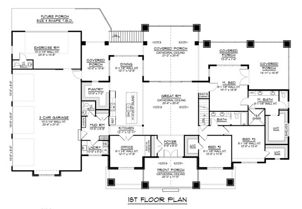 House Blueprint - Barndominium Floor Plan - Main Floor Plan #1064-302