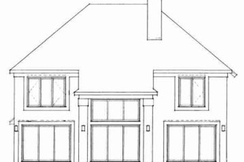 Architectural House Design - Exterior - Rear Elevation for Traditional House Plan #72-329 - 3 bed, 3 bath