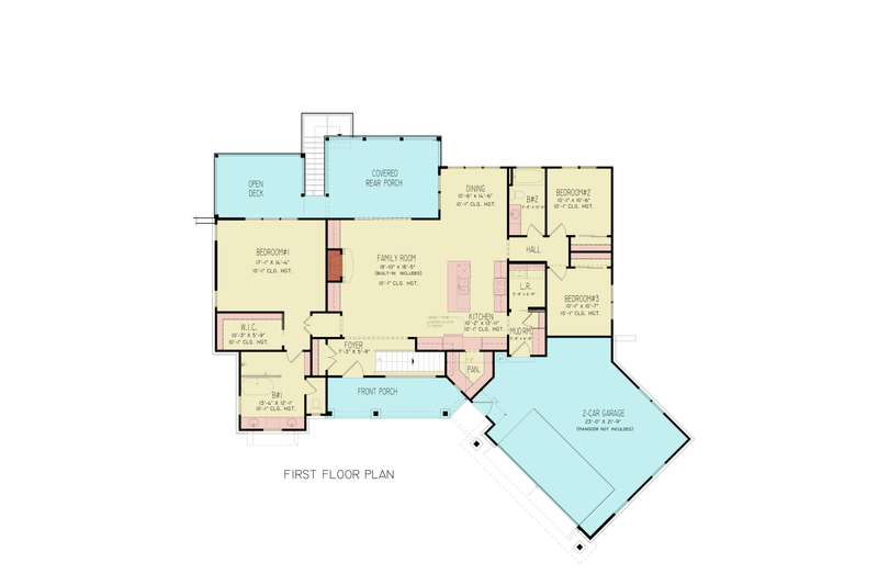 Home Plan - Floor Plan - Main Floor for Contemporary House Plan #54-689 - 3 bed, 2 bath