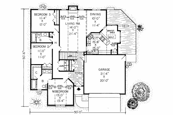 Floor Plan - Main Floor for European House Plan #312-259 - 3 bed, 2 bath