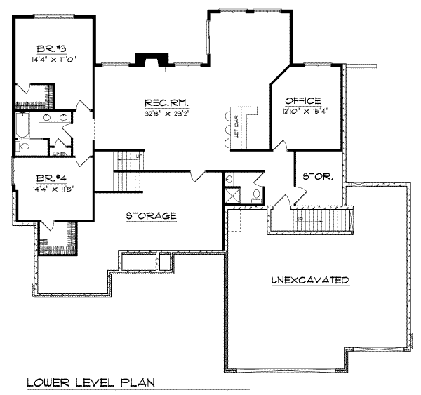 Dream House Plan - European Floor Plan - Lower Floor Plan #70-504
