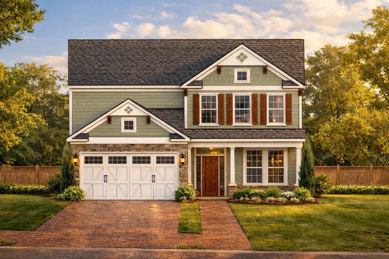 Traditional Style House Plan - 3 Beds 2.5 Baths 1896 Sq/Ft Plan #1053-80 Exterior