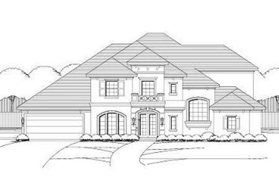 Exterior - Front Elevation for European House Plan #411-752 - 4 bed, 3.5 bath