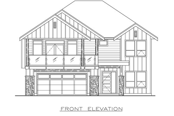 Exterior - Front Elevation 3 for Craftsman House Plan #1100-141 - 3 bed, 2 bath