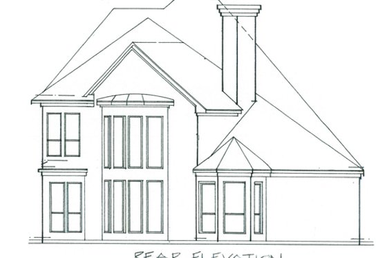 Exterior - Rear Elevation for European House Plan #141-103 - 3 bed, 2 bath