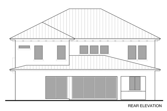 Exterior - Rear Elevation for Contemporary House Plan #1058-233 - 5 bed, 4.5 bath