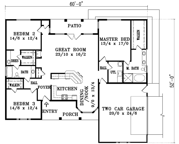 Ranch Floor Plan - Main Floor Plan #1-1387