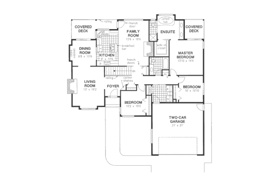 Floor Plan - Main Floor for Traditional House Plan #18-9018 - 3 bed, 2 bath