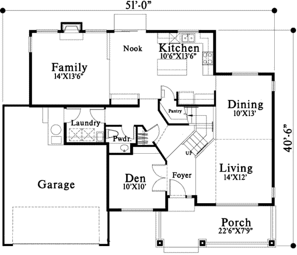 Craftsman Floor Plan - Main Floor Plan #78-134