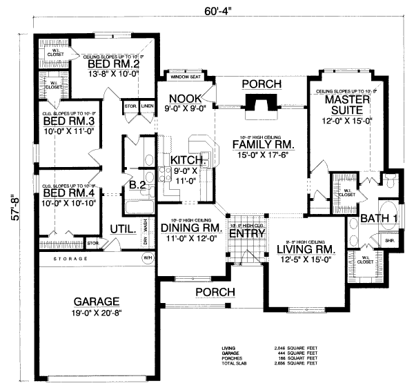 Southern Floor Plan - Main Floor Plan #40-420