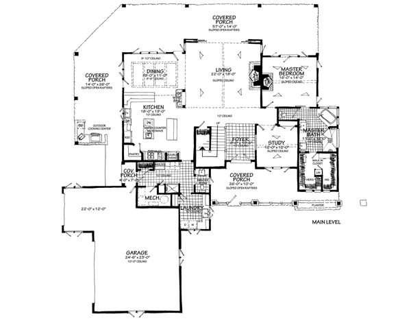 Country Floor Plan - Main Floor Plan #942-56