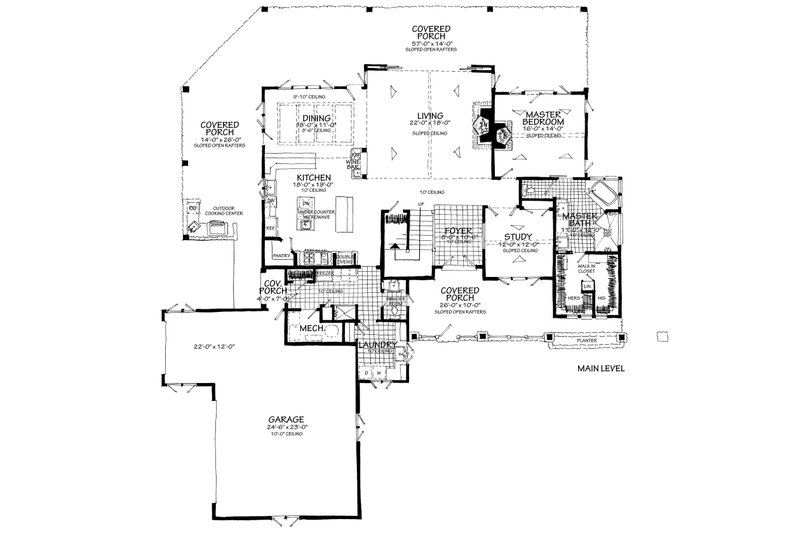 Home Plan - Floor Plan - Main Floor for Country House Plan #942-56 - 4 bed, 4.5 bath