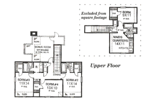 Floor Plan - Upper Floor for Farmhouse House Plan #310-163 - 4 bed, 3.5 bath