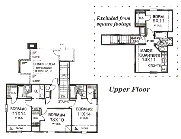 Farmhouse Floor Plan - Upper Floor Plan #310-163