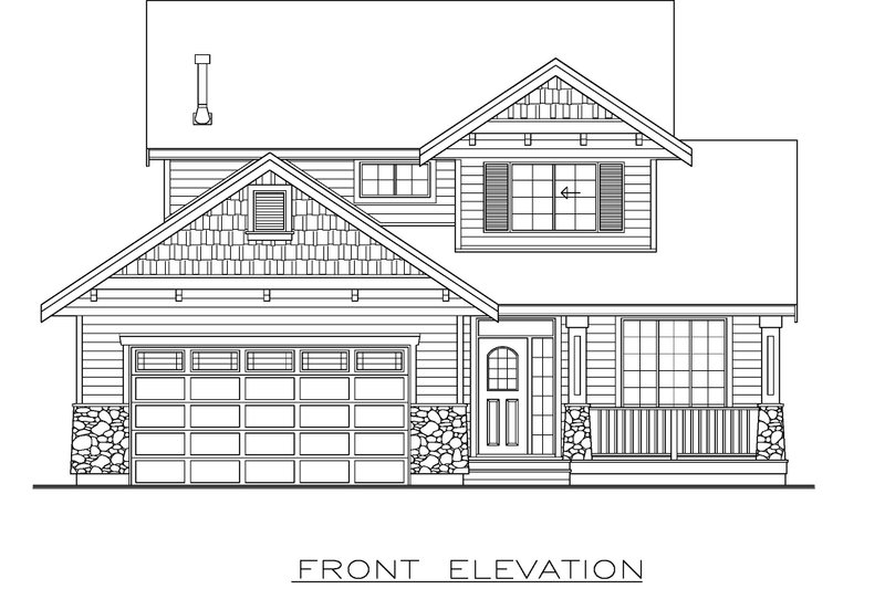House Blueprint - Exterior - Front Elevation 3 for Country House Plan #1100-179 - 3 bed, 2.5 bath