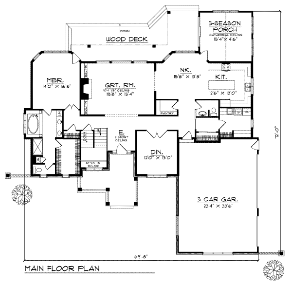 Architectural House Design - Modern Floor Plan - Main Floor Plan #70-471