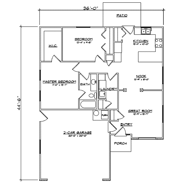 Home Plan - Adobe / Southwestern Floor Plan - Main Floor Plan #5-106