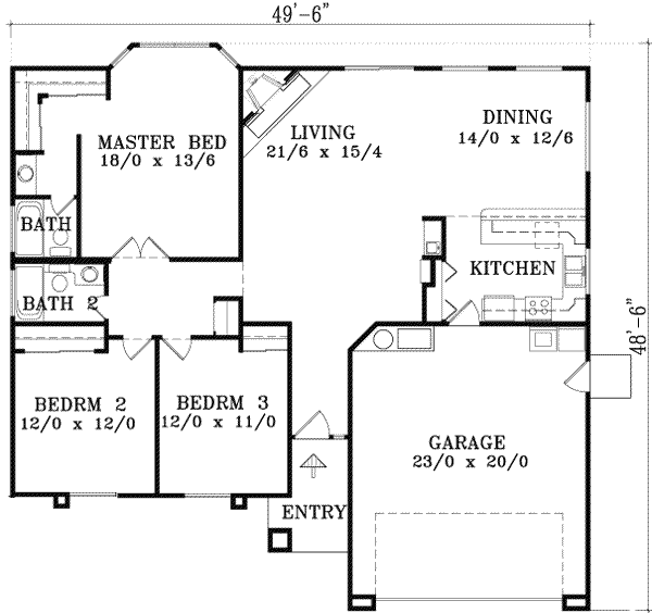 Traditional Floor Plan - Main Floor Plan #1-1276