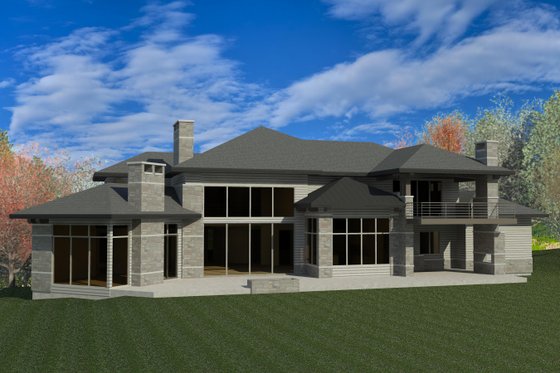 Exterior - Rear Elevation for Contemporary House Plan #920-90 - 4 bed, 4 bath