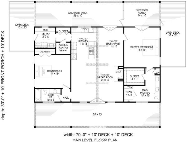 Prairie Floor Plan - Main Floor Plan #932-1024