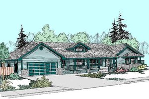 Ranch Exterior - Front Elevation Plan #60-268