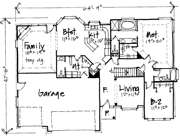 Traditional Floor Plan - Main Floor Plan #308-205