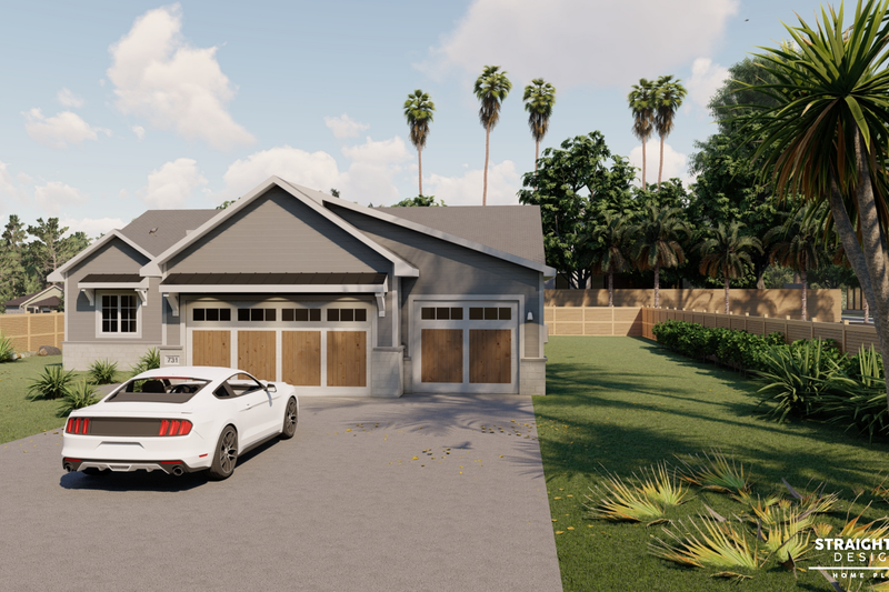 Architectural House Design - Exterior - Front Elevation 2 for Ranch House Plan #1122-14 - 3 bed, 2 bath