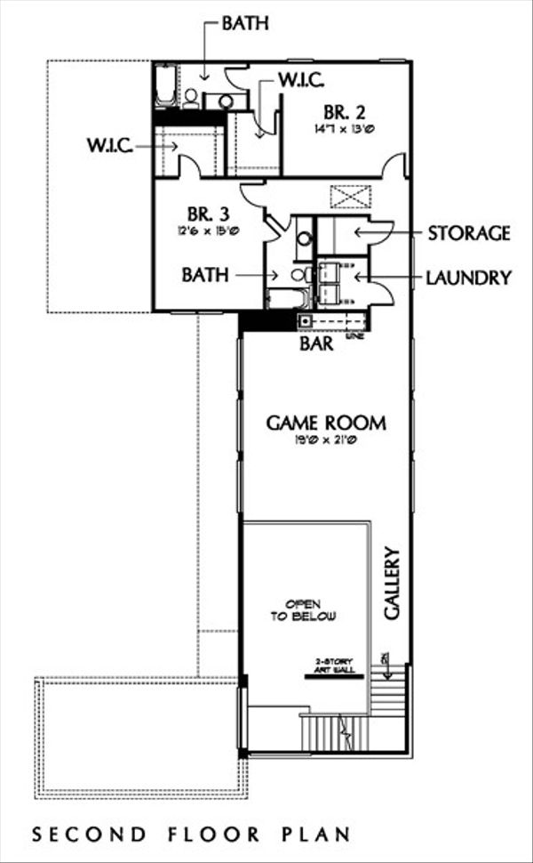 Modern Floor Plan - Upper Floor Plan #449-2