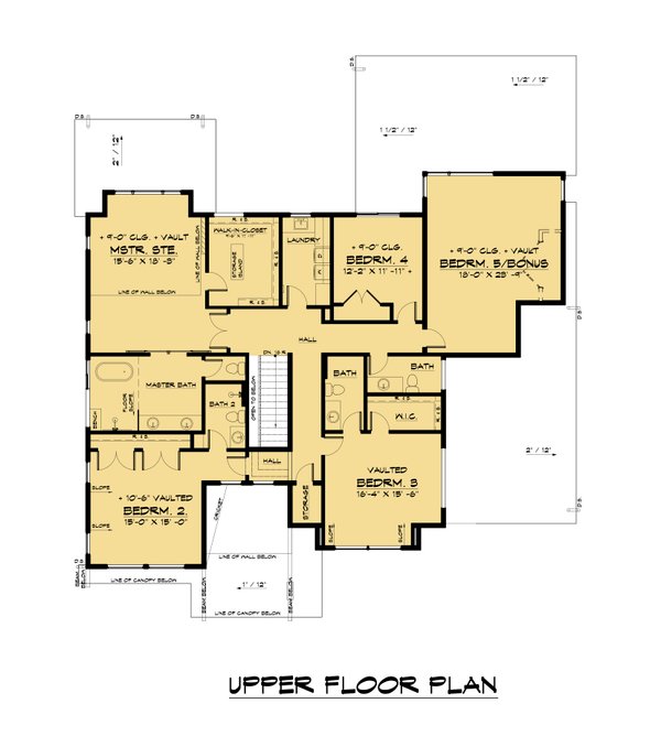 Contemporary Floor Plan - Upper Floor Plan #1066-147