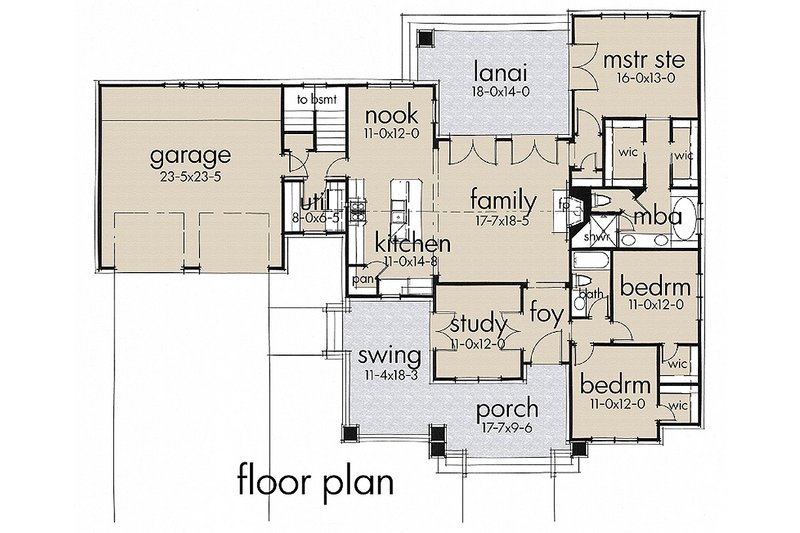 Home Plan - Craftsman house pan 1900sft by Texas Architect David Wiggins