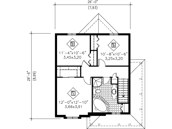 House Plan Design - Farmhouse Floor Plan - Upper Floor Plan #25-4150