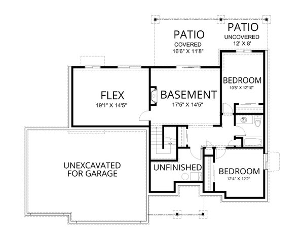 Craftsman Floor Plan - Lower Floor Plan #112-244