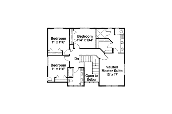Floor Plan - Upper Floor for Craftsman House Plan #124-508 - 4 bed, 2.5 bath