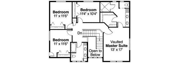 Craftsman Floor Plan - Upper Floor Plan #124-508
