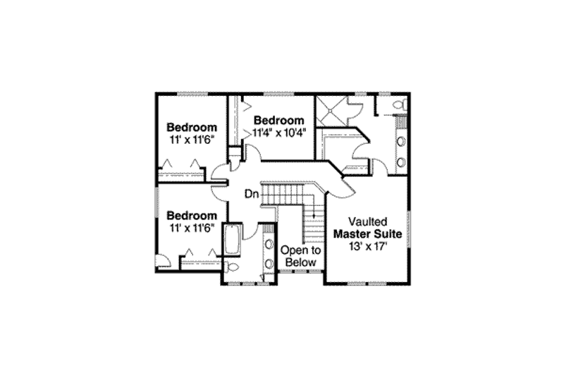 Home Plan - Floor Plan - Upper Floor for Craftsman House Plan #124-508 - 4 bed, 2.5 bath