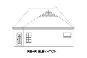 Exterior - Rear Elevation for European House Plan #424-35 - 3 bed, 2 bath