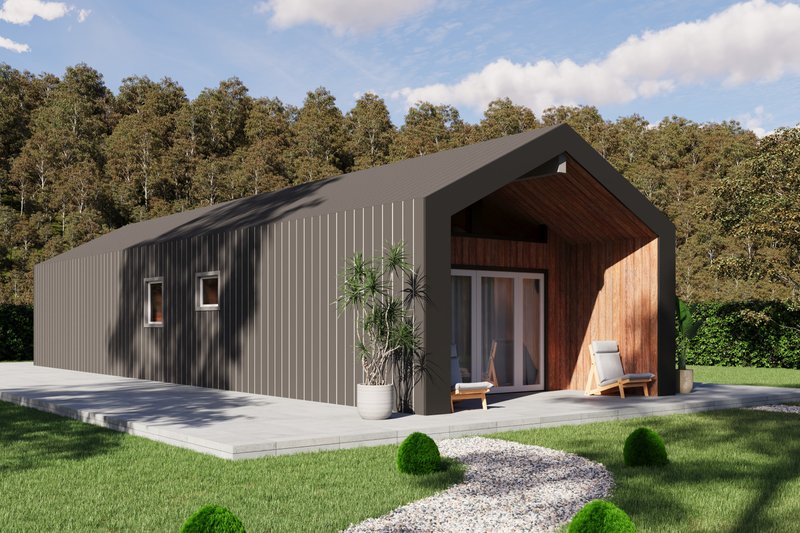 House Design - Exterior - Front Elevation 3 for Cabin House Plan #1106-120 - 2 bed, 1 bath